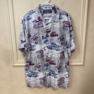 Newport Blue Men's GM High Speed Race Tropical Print Button-Down Shirt
